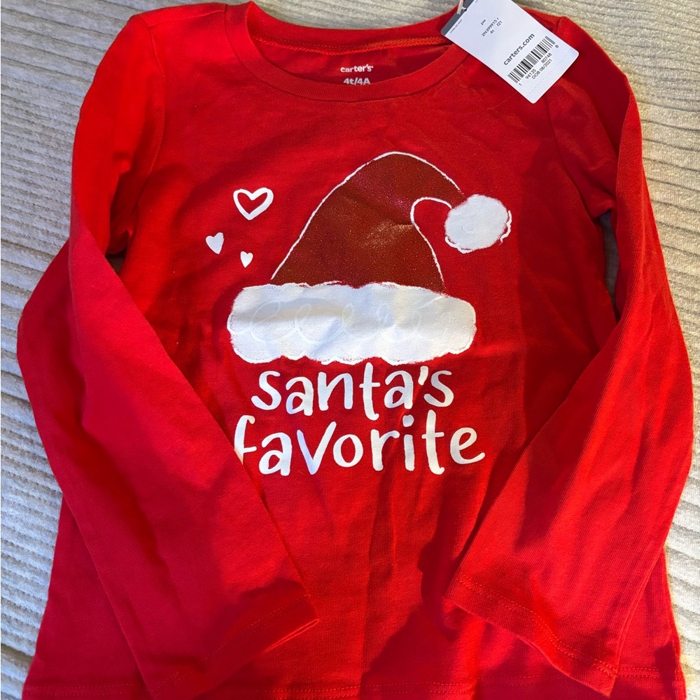 Carter's Red Santa's Favorite Kids Shirt